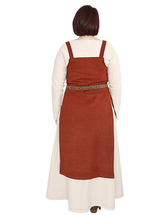 GYDA WOOL Orange - Medieval Viking Wool Apron Pinafore Dress